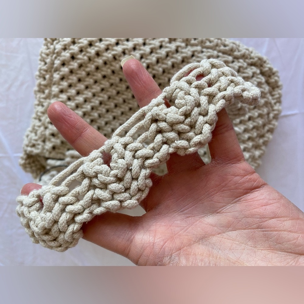 Last one🚨 Zara Macrame Knit Shell Cotton Shoulder Bag Handbag Purse Cream NWT - Picture 16 of 16